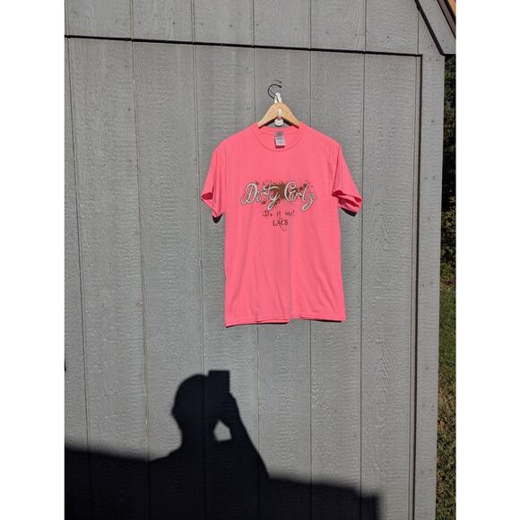 Hot Pink Country Fresh Dirty Girls T Shirt Buckle Bunny Rodeo Dolly Western M - Picture 2 of 4